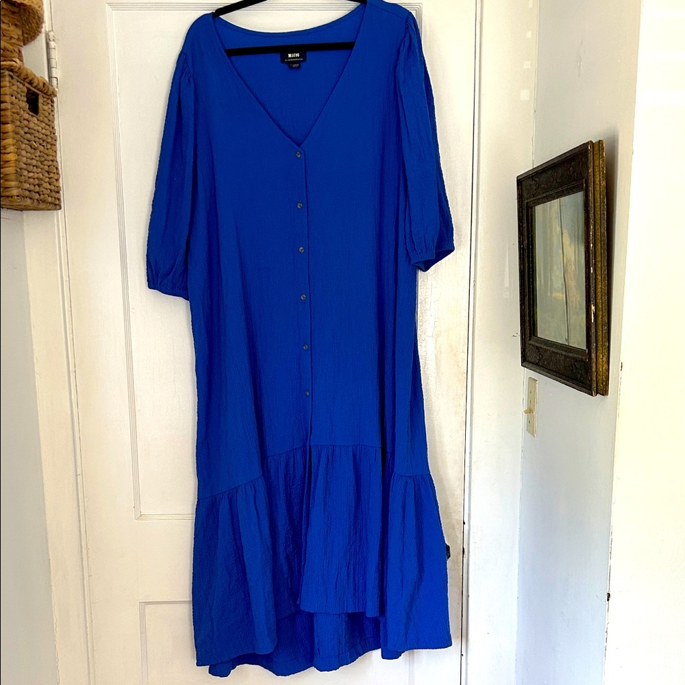 Anthropologie Royal Blue High Low Dress